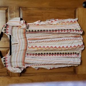 NWT Sonoma Ruffle Sleeve Southwestern Blouse Size 4X
